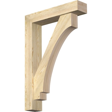 Ekena Millwork Imperial Block Rough Sawn Bracket w/ Offset Brace, Douglas Fir, 6"W x 28"D x 40"H BKT0604X28X40IMP05RDF